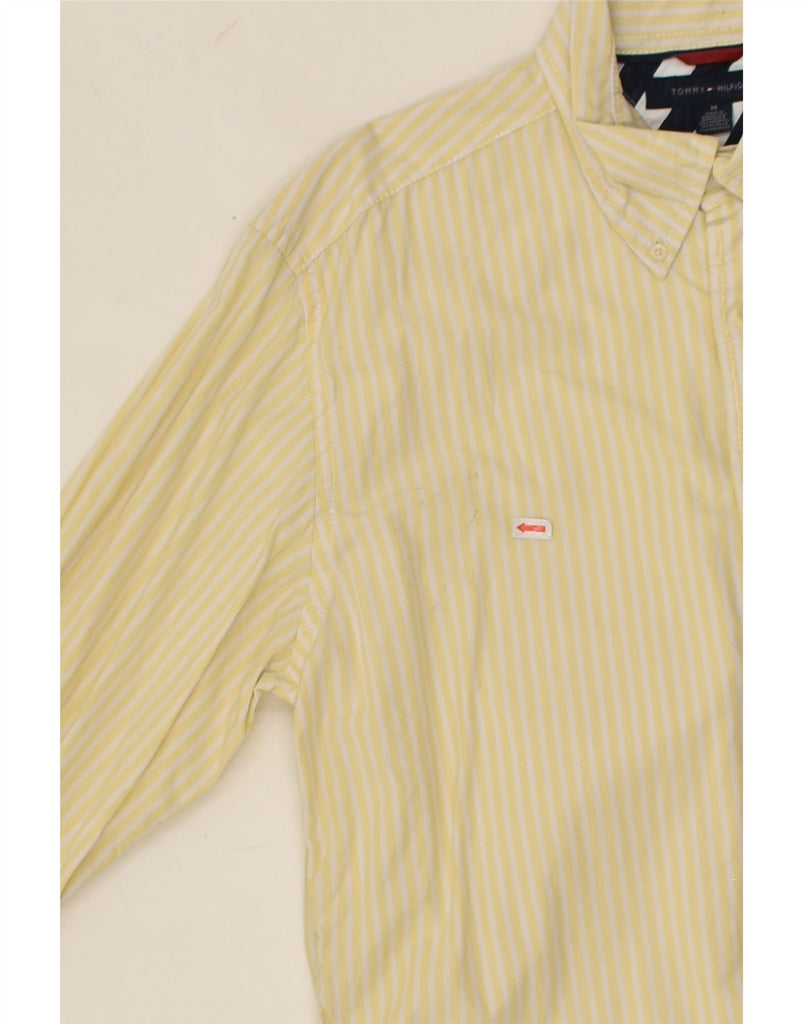 TOMMY HILFIGER Mens Shirt Medium Yellow Striped Cotton | Vintage Tommy Hilfiger | Thrift | Second-Hand Tommy Hilfiger | Used Clothing | Messina Hembry 