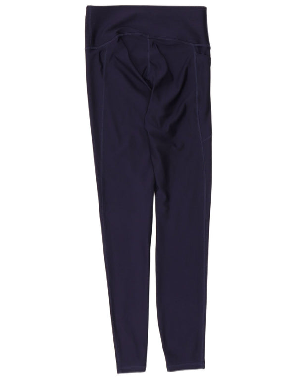 Under Armour Womens Leggings UK 8 Small  Navy Blue Polyester