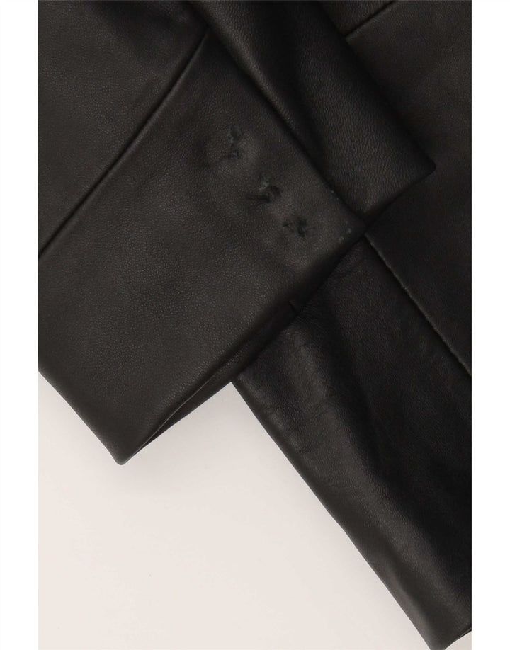 Vintage Mens 3 Button Leather Blazer Jacket IT 52 XL Black
