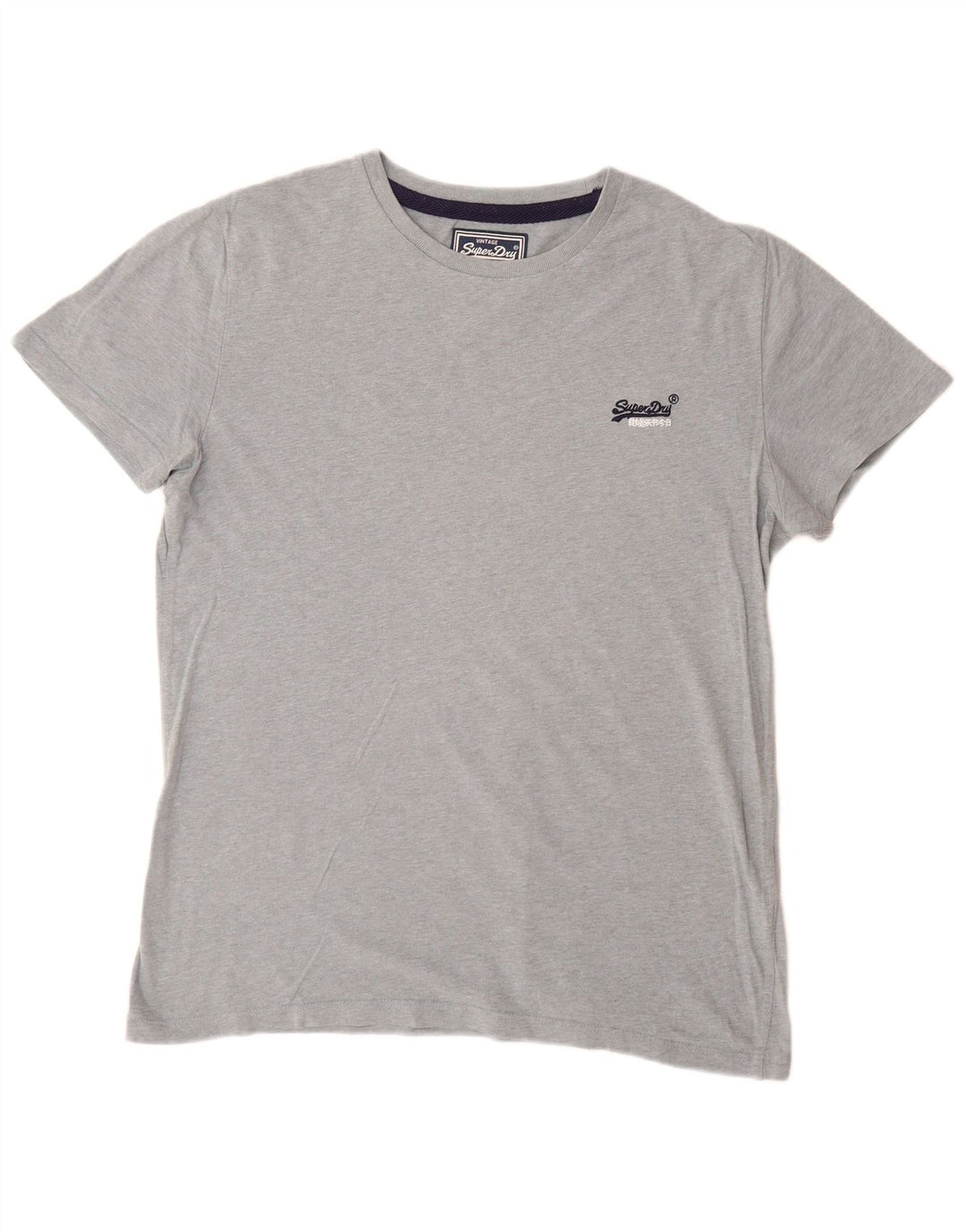 Superdry Mens T-Shirt Top Large Grey Cotton