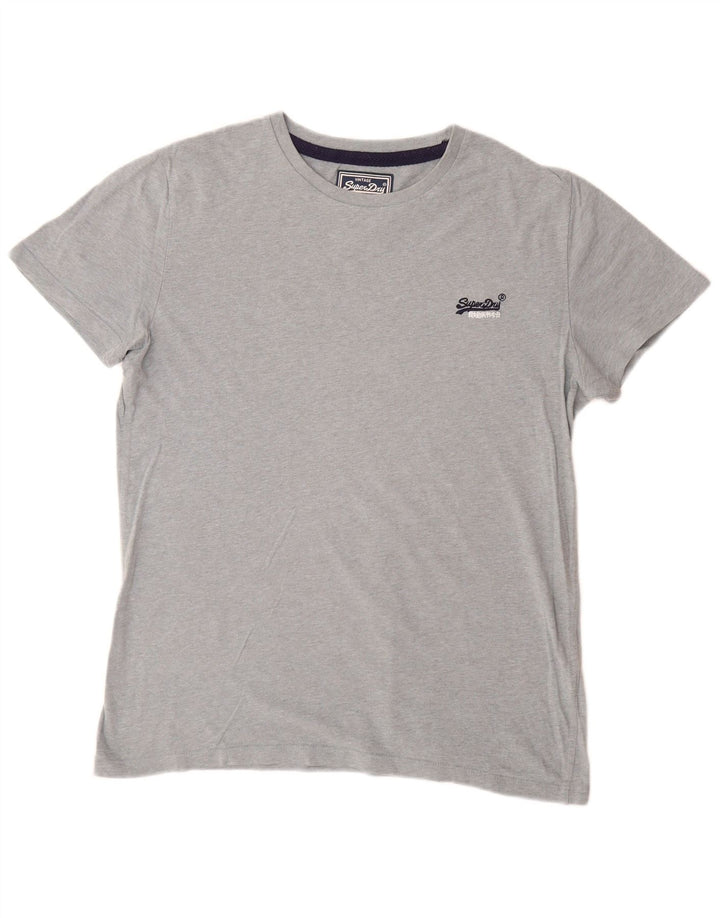 Superdry Mens T-Shirt Top Large Grey Cotton