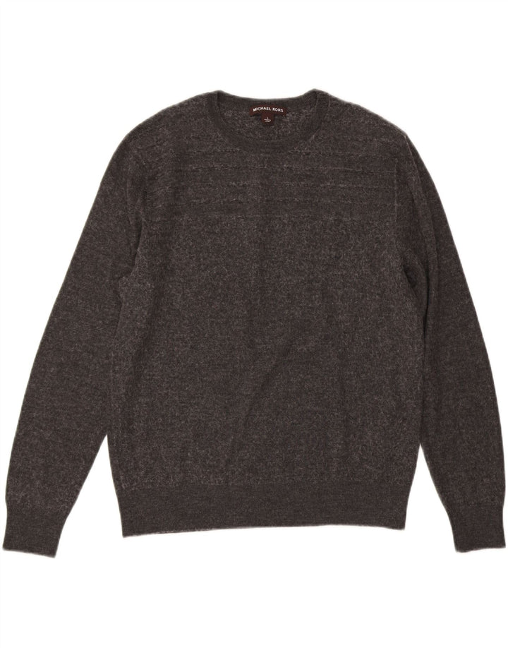 MICHAEL KORS Womens Crew Neck Jumper Sweater UK 16 Large Grey Wool Vintage Michael Kors and Second-Hand Michael Kors from Messina Hembry 