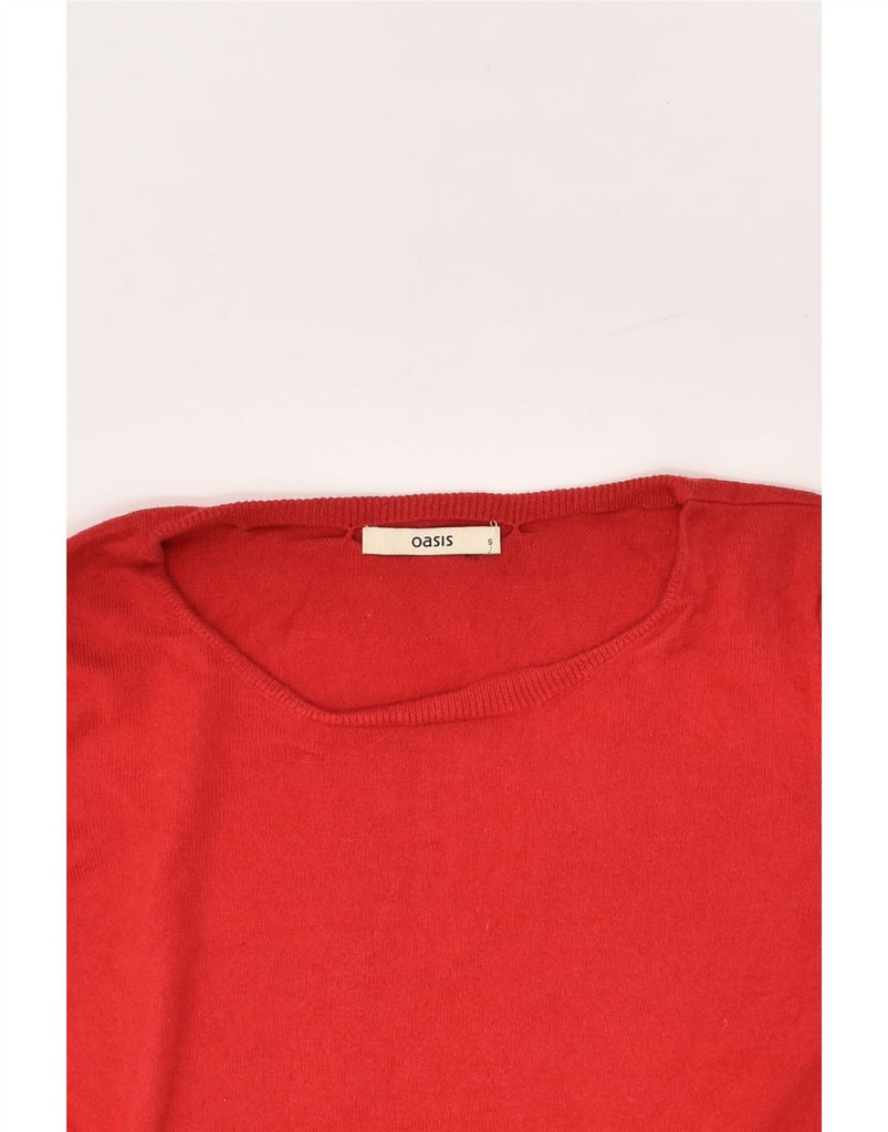 OASIS Womens Boat Neck Jumper Sweater UK 10 Small Red Cotton | Vintage Oasis | Thrift | Second-Hand Oasis | Used Clothing | Messina Hembry 