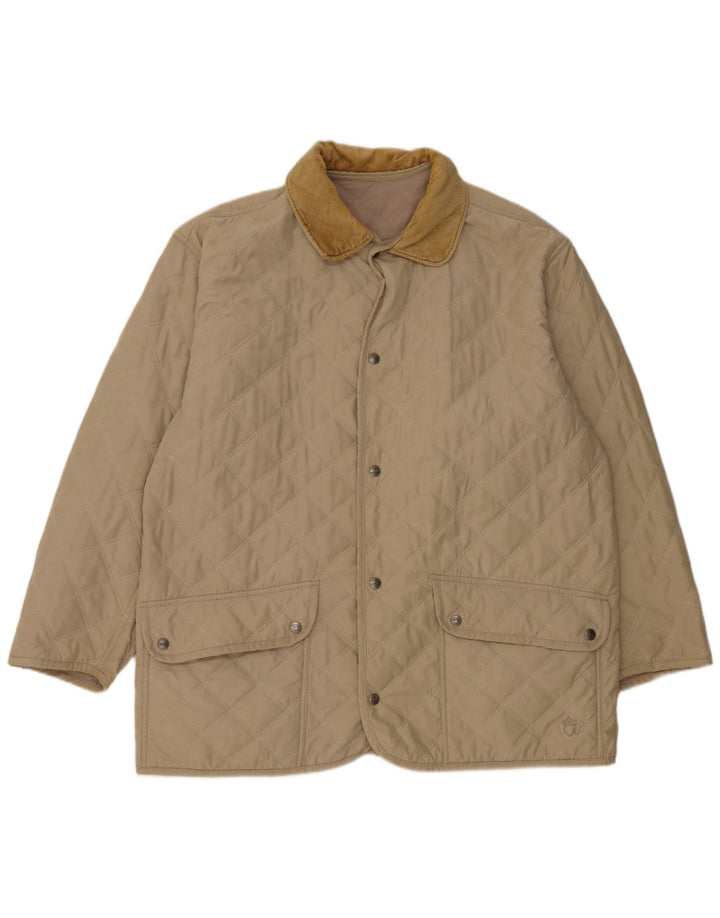 Belfe & Belfe Mens Quilted Jacket IT 52 XL Beige Cotton