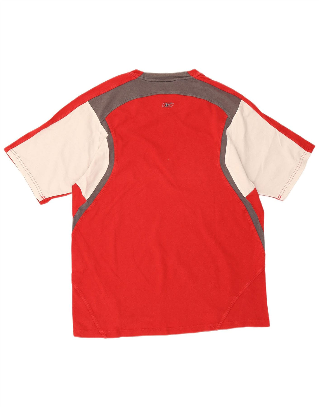 Reebok Mens Graphic T-Shirt Top Medium Red Colourblock Cotton