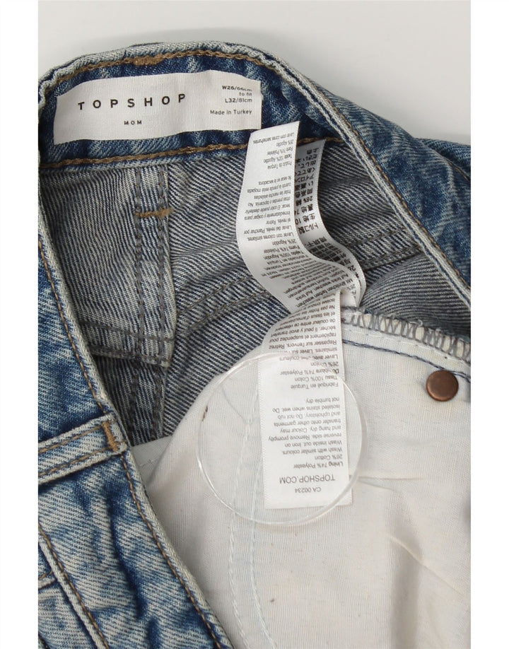 Topshop Womens Mom Tapered Jeans  W26 L32 Blue Polyester