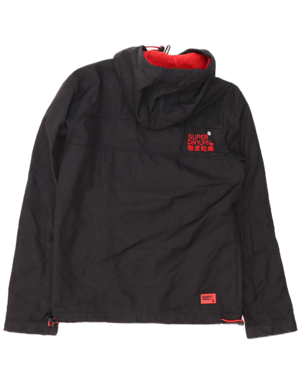Superdry Mens Windtrekker Hooded Windbreaker Jacket UK 38 Medium Black