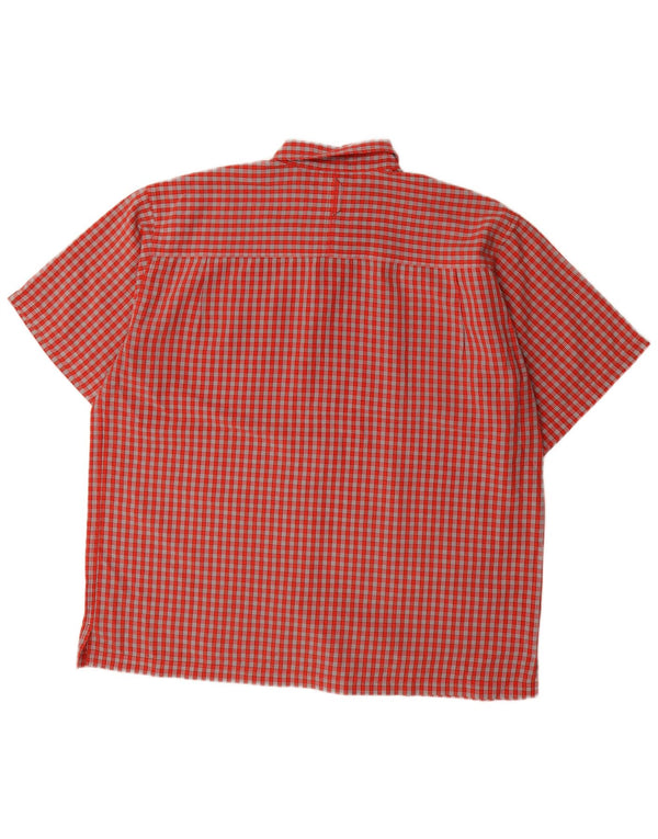 The North Face Mens Short Sleeve Shirt XL Red Check Modal
