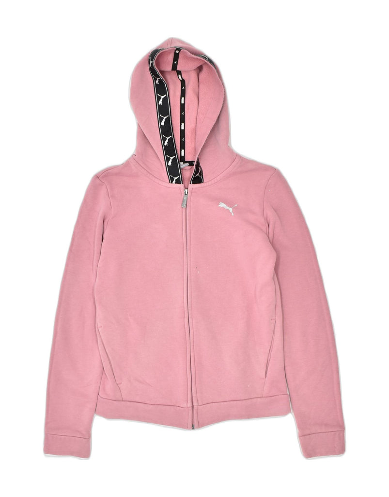 PUMA Womens Zip Hoodie Sweater UK 6 XS Pink Cotton | Vintage | Thrift | Second-Hand | Used Clothing | Messina Hembry 