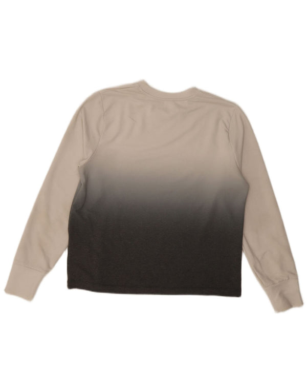 Under Armour Mens Top Long Sleeve Medium Off White Colourblock Polyester