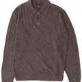 Dockers Mens Polo Neck Jumper Sweater Large Grey Flecked Acrylic