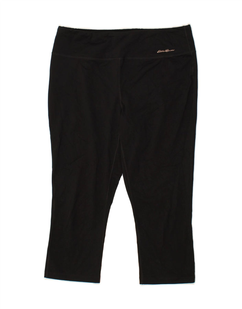 EDDIE BAUER Womens Capri Leggings UK 16 Large  Black Polyester Vintage Eddie Bauer and Second-Hand Eddie Bauer from Messina Hembry 