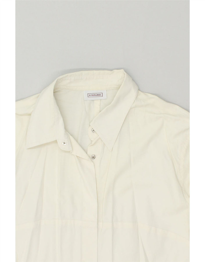 STEFANEL Womens Shirt UK 12 Medium Off White Cotton | Vintage Stefanel | Thrift | Second-Hand Stefanel | Used Clothing | Messina Hembry 