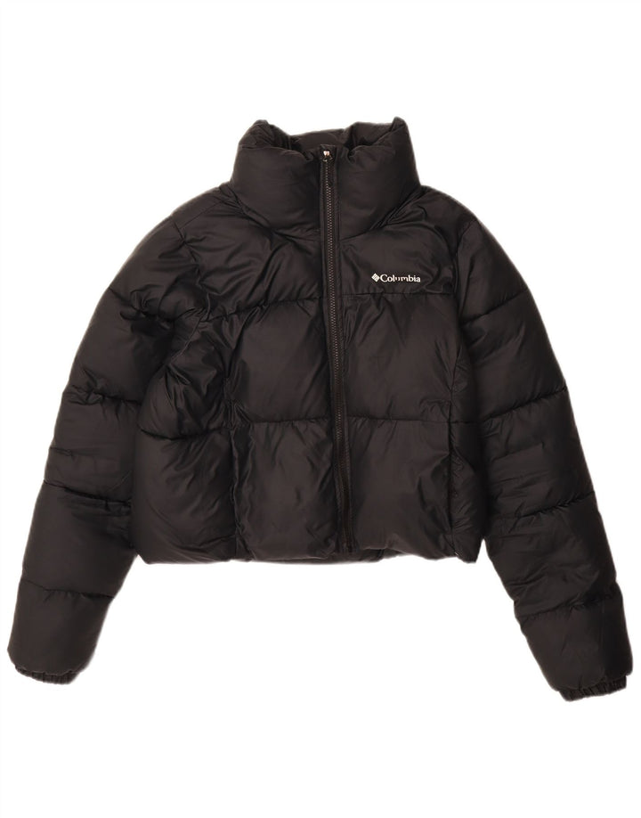 Columbia Womens Crop Padded Jacket UK 10 Small Navy Blue Polyester