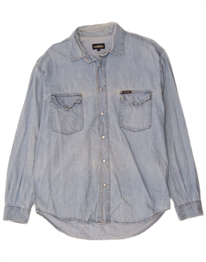 CARRERA Mens Denim Shirt Medium Blue Cotton