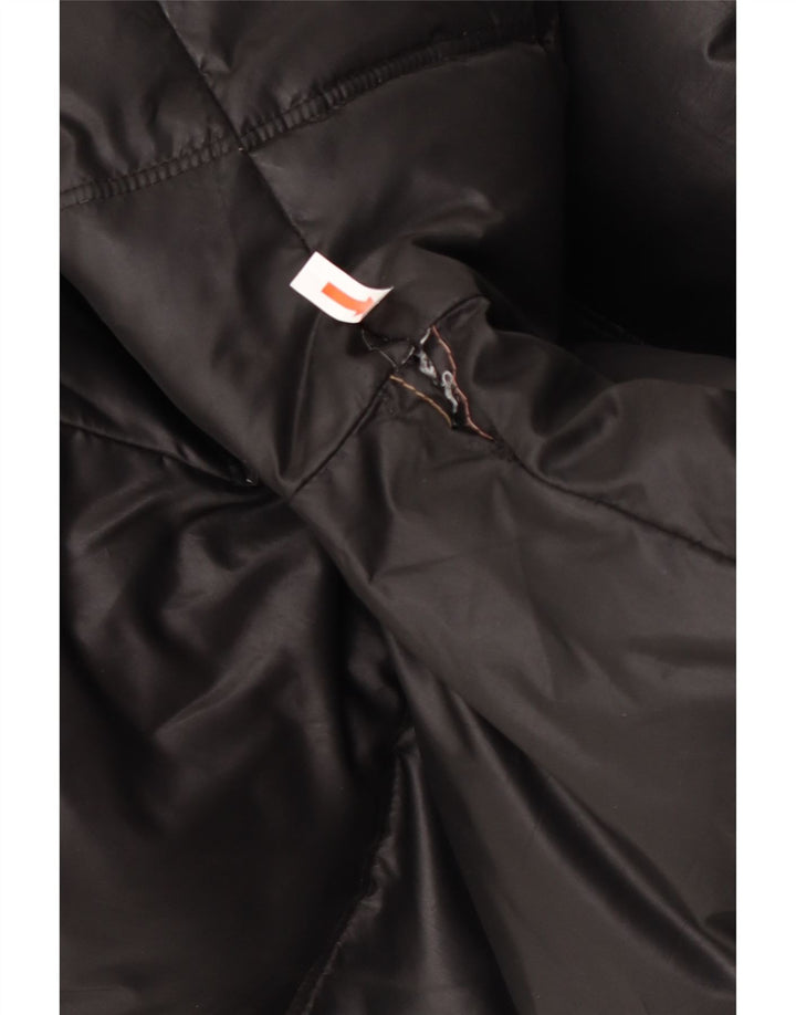 Guess Mens Hooded Padded Jacket UK 38 Medium Black Polyester