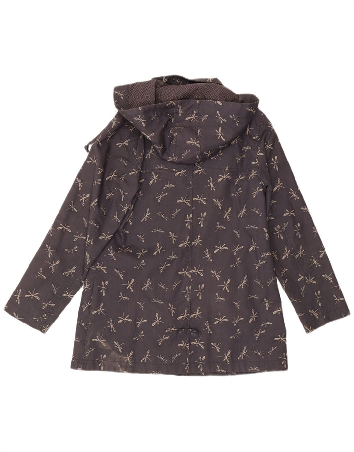 WHITE STUFF Womens Windbreaker Jacket UK 14 Large Navy Blue Animal Print