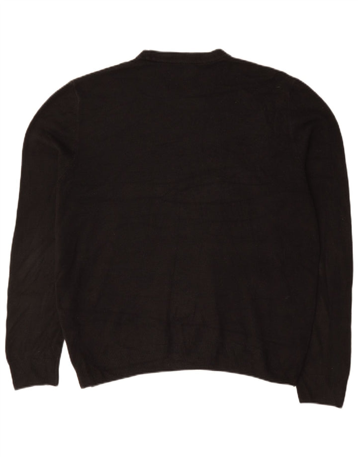 Marks & Spencer Mens Crew Neck Jumper Sweater XL Black Acrylic