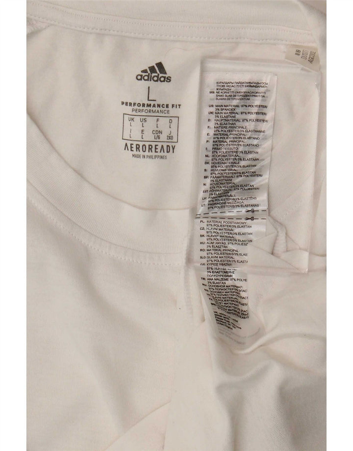 Adidas Mens Aeroready T-Shirt Top Large White Polyester