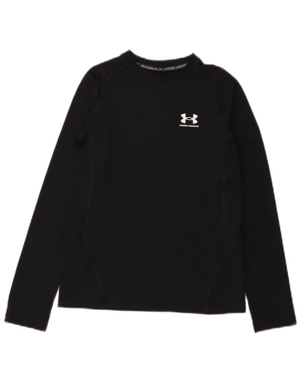 Under Armour Boys Heat Gear Top Long Sleeve 9-10 Years Medium Black