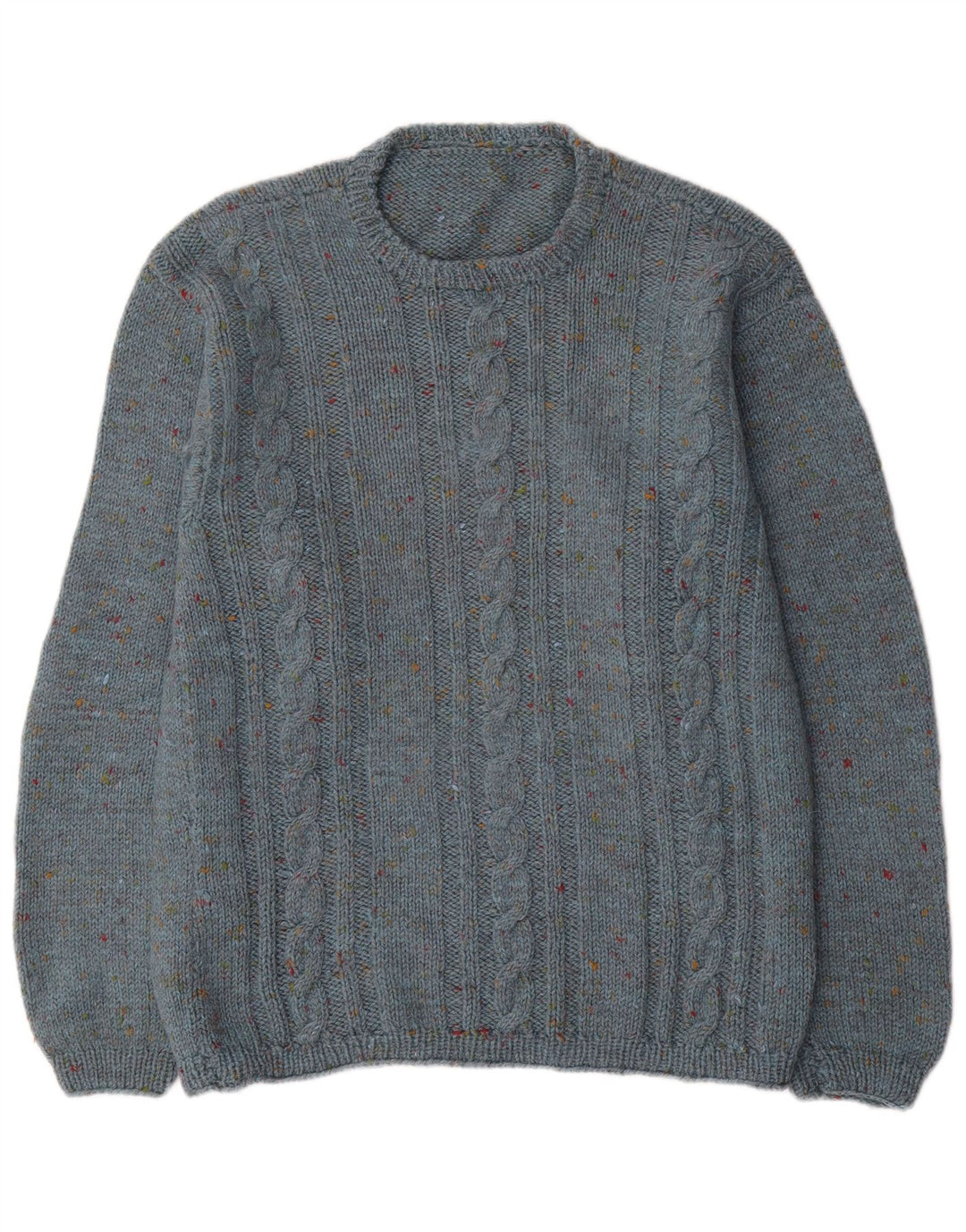 Vintage Mens Crew Neck Jumper Sweater Medium Blue Flecked