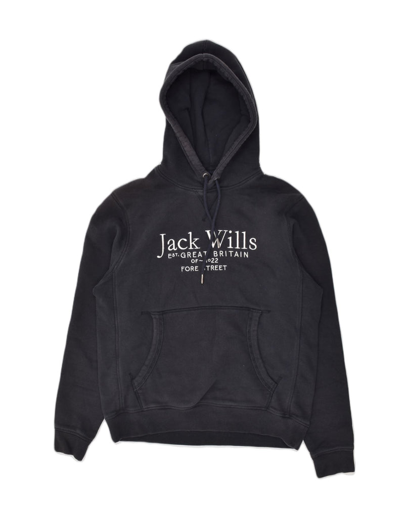 JACK WILLS Mens Graphic Hoodie Jumper Large Navy Blue Cotton | Vintage Jack Wills | Thrift | Second-Hand Jack Wills | Used Clothing | Messina Hembry 