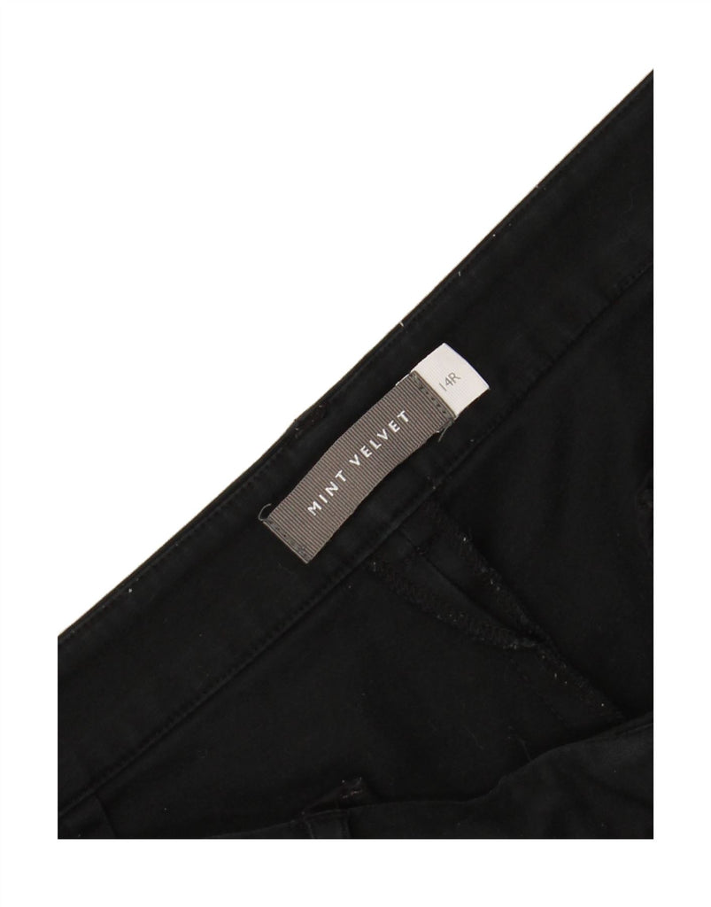 MINT VELVET Womens Slim Cropped Trousers UK 14 Large W34 L24 Black Cotton Vintage MINT VELVET and Second-Hand MINT VELVET from Messina Hembry 