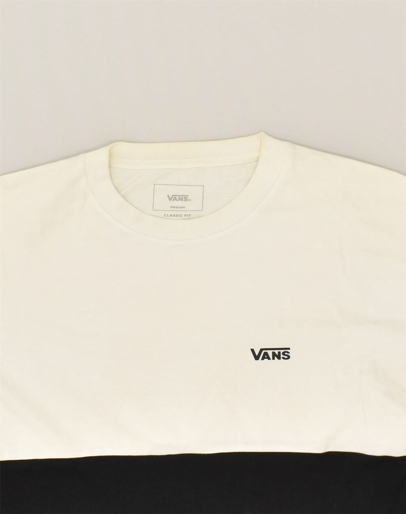 VANS Mens Classic Fit T-Shirt Top Medium White Colourblock Cotton | Vintage Vans | Thrift | Second-Hand Vans | Used Clothing | Messina Hembry 