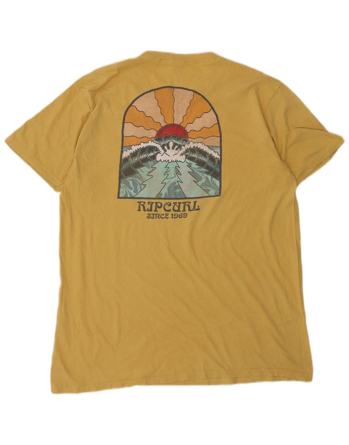 Rip Curl Mens Standard Fit Graphic T-Shirt Top Large Yellow Cotton
