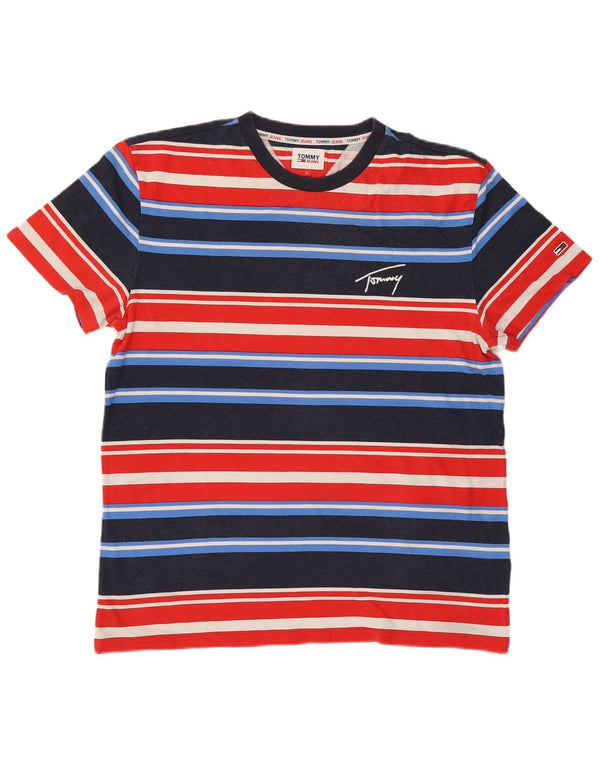 Tommy Hilfiger Mens T-Shirt Top XL Multicoloured Striped Cotton