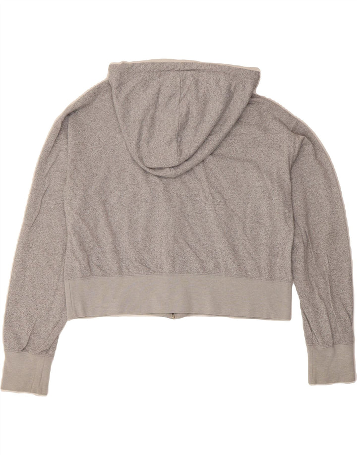CHAMPION Womens Crop Zip Hoodie Sweater UK 14 Medium Grey Vintage Champion and Second-Hand Champion from Messina Hembry 