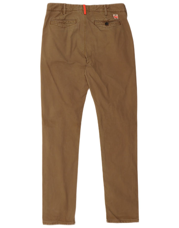 SUPERDRY Mens Slim Chino Trousers Small W30 L31 Brown Cotton