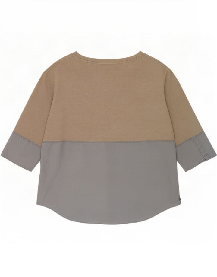 Cos Womens Top 3/4 Sleeve UK 16 Large Grey Colourblock Polyester