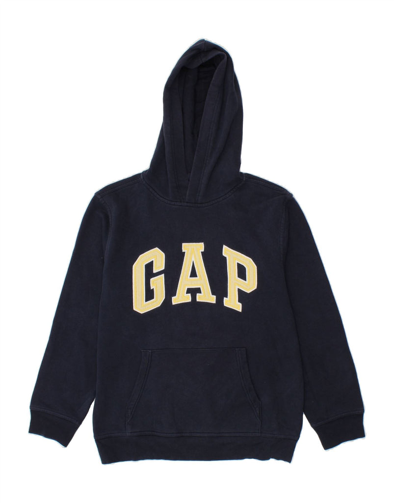 GAP Boys Graphic Hoodie Jumper 12-13 Years 2XL Navy Blue Vintage Gap and Second-Hand Gap from Messina Hembry 