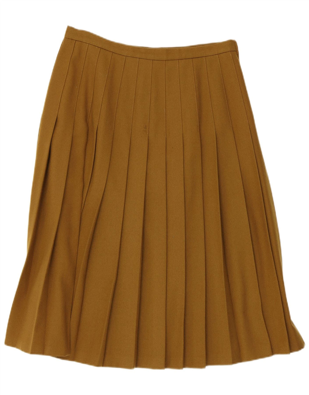 Vintage Womens Knife Pleated Skirt EU 40 Medium W30 Khaki Wool