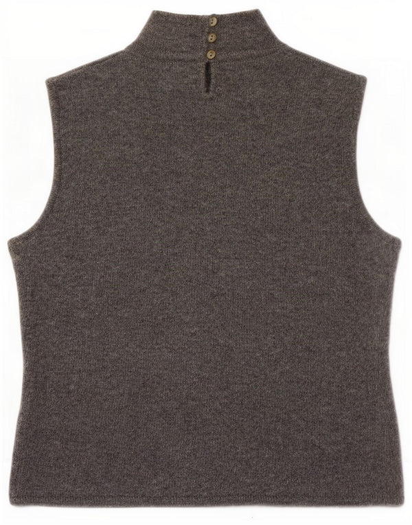 Roccobarocco Womens Graphic Vest Tank Top IT 44 Medium Grey Wool