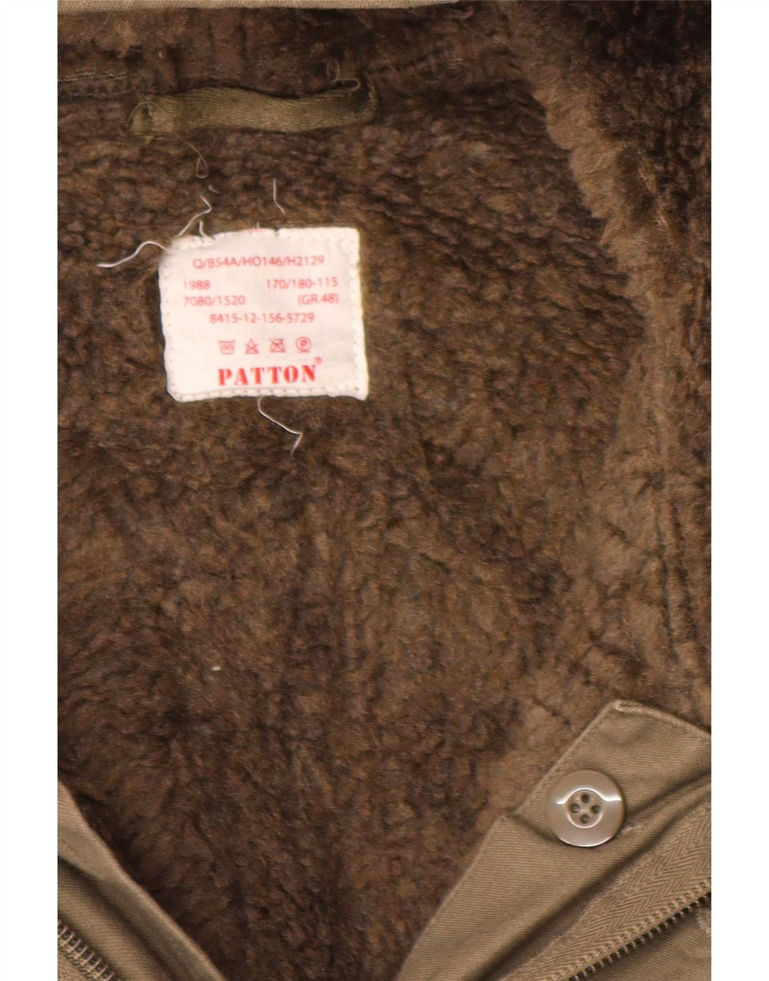 Patton Mens Sherpa Hooded Parka Jacket EU 48 Medium Khaki