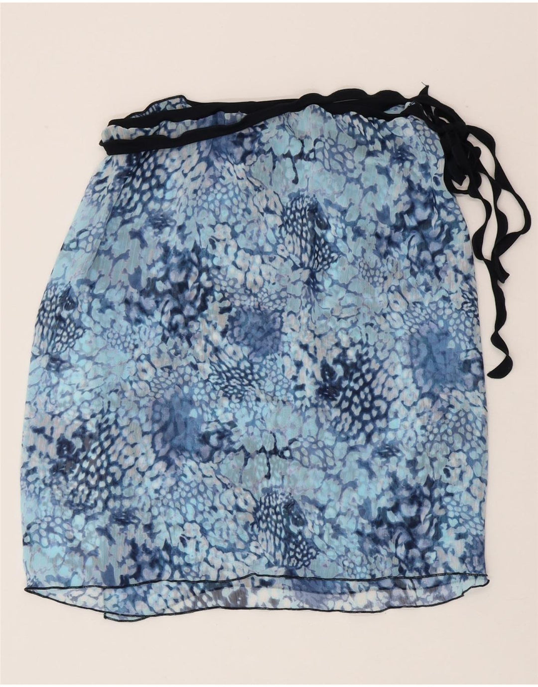 Vintage Womens Wrap Skirt W30 Medium Blue Animal Print
