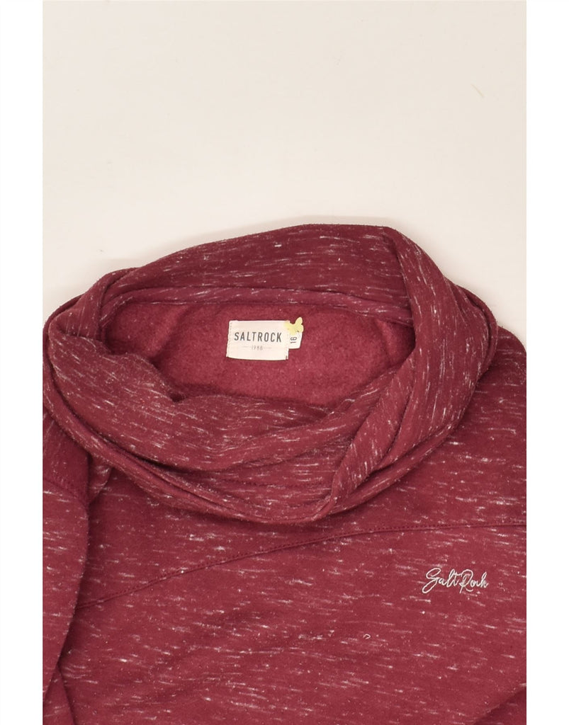 SALTROCK Womens Loose Fit Roll Neck Sweatshirt Jumper UK 16 Large Maroon | Vintage Saltrock | Thrift | Second-Hand Saltrock | Used Clothing | Messina Hembry 