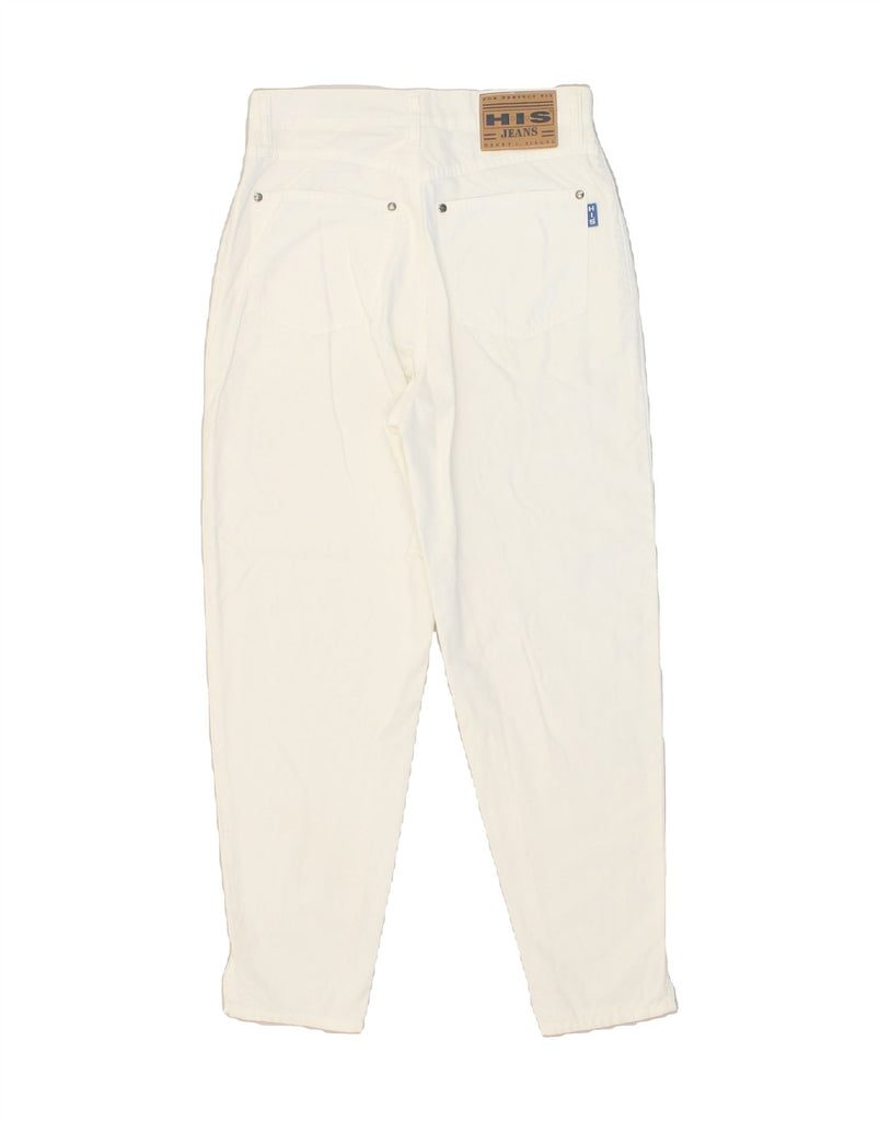 H.I.S Womens Tapered Casual Trousers W27 L27 White Cotton | Vintage H.I.S | Thrift | Second-Hand H.I.S | Used Clothing | Messina Hembry 