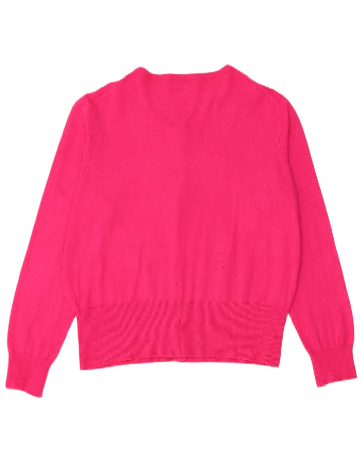 Marks & Spencer Womens Cardigan Sweater UK 16 Large Pink Viscose