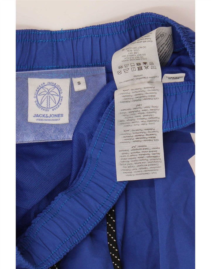Jack & Jones Mens Graphic Swimming Shorts Small Blue Polyester