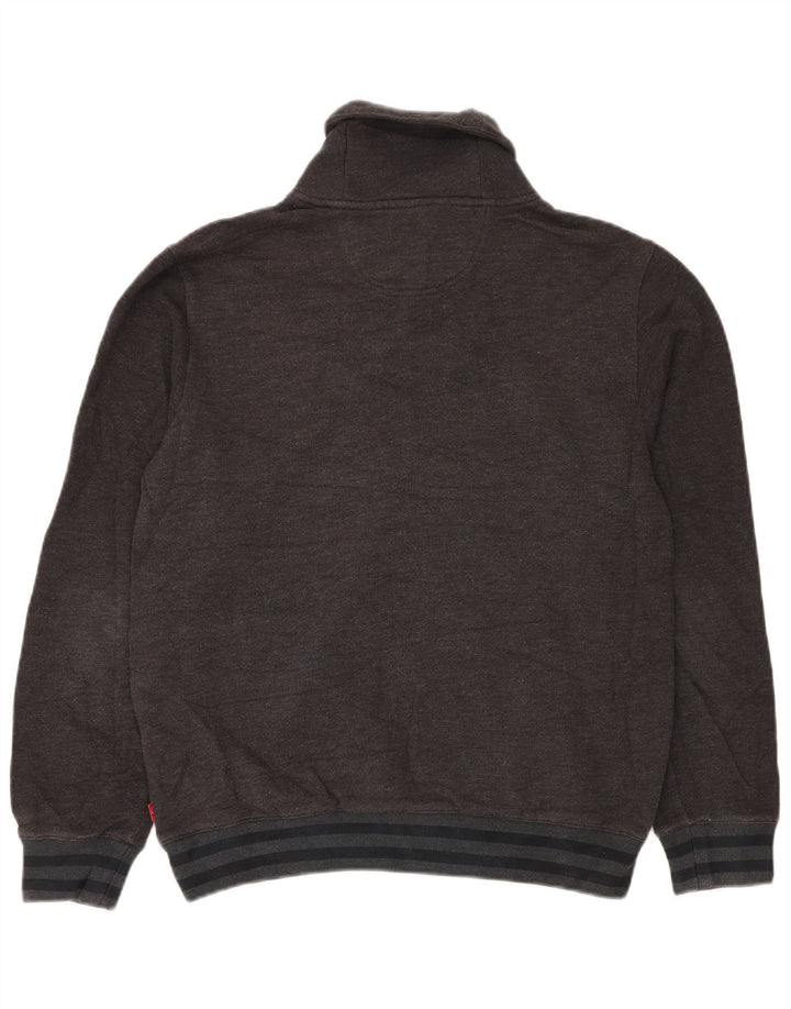 IZOD Mens Shawl Neck Jumper Sweater Medium Grey Cotton
