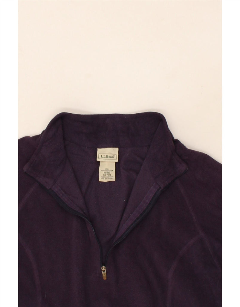 L.L.BEAN Womens Zip Neck Fleece Jumper UK 14 Medium Purple Polyester Vintage L.L.Bean and Second-Hand L.L.Bean from Messina Hembry 
