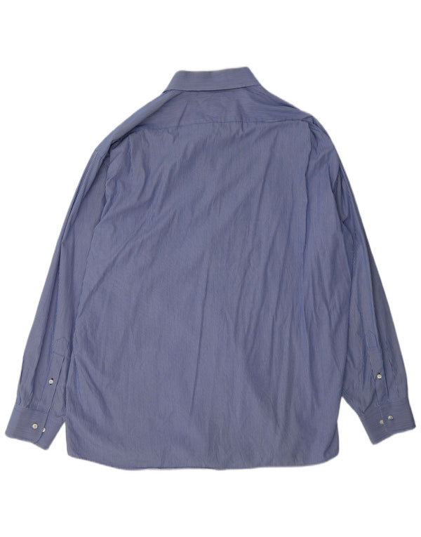 Tommy Hilfiger Mens Regular Fit Shirt Size 18 2XL Blue Pinstripe Cotton