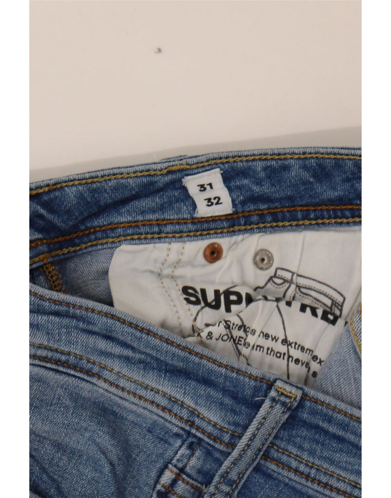 JACK & JONES Mens Liam Distressed Skinny Jeans W31 L32  Blue Cotton Vintage Jack & Jones and Second-Hand Jack & Jones from Messina Hembry 