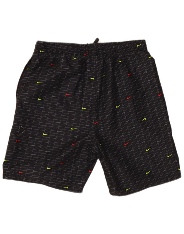 NIKE Boys Dri Fit Graphic Sport Shorts 13-14 Years XL Black Polyester