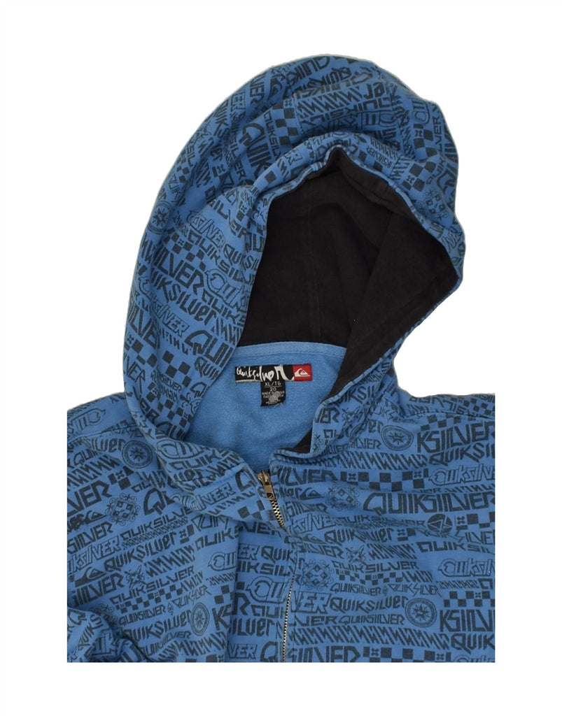 QUIKSILVER Boys Tall Graphic Zip Hoodie Sweater 15-16 Years XL Blue | Vintage Quiksilver | Thrift | Second-Hand Quiksilver | Used Clothing | Messina Hembry 