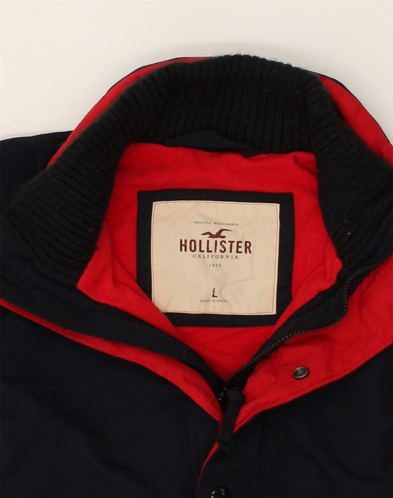 HOLLISTER Mens Slim Padded Jacket UK 40 Large Navy Blue Nylon | Vintage Hollister | Thrift | Second-Hand Hollister | Used Clothing | Messina Hembry 