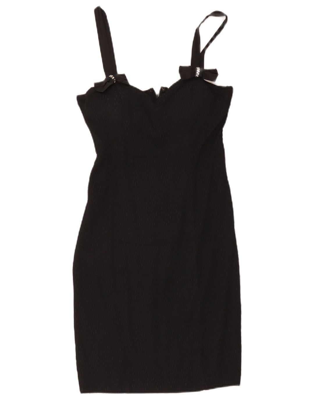 Vintage Womens Sleeveless Mini Sheath Dress UK 12 Medium Black Spotted